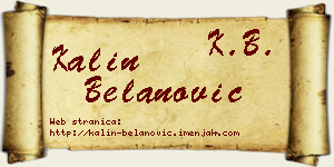 Kalin Belanović vizit kartica